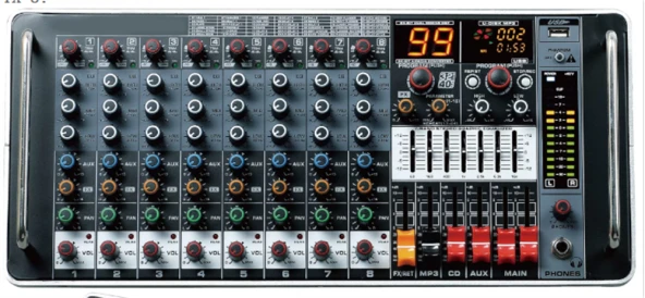 ODO MR-8M99-5 8 KANALLI EFEKTLİ 2x500 WATT RACK TİPİ  ANFİLİ POWER MİKSER ürün görseli 1