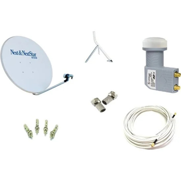 Next Televizyon Çanak Anten Takımı Full Set 4K Full Hd Tv Uyumlu 85Cm Çanak Anten + Çiftli Lnb + Kablo ürün görseli 1