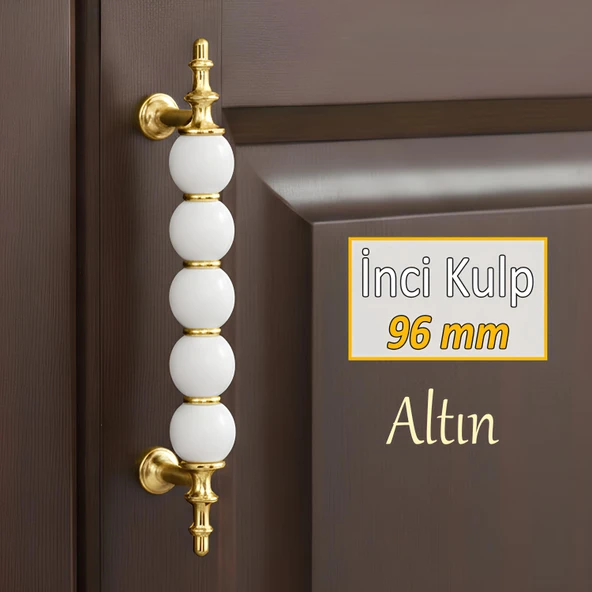 İnci Kulp 96 mm Altın Gold Mutfak Kulpu Çekmece Dolap Kapak Kulbu Metal Mobilya Dolabı Kulpları ürün görseli 1