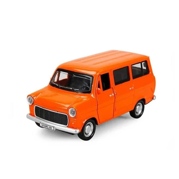 Nostaljik Metal Çek Bırak Ford Sesli ve Işıklı Minibüs Turuncu ( 1/36 Ölçek ) ürün görseli 1