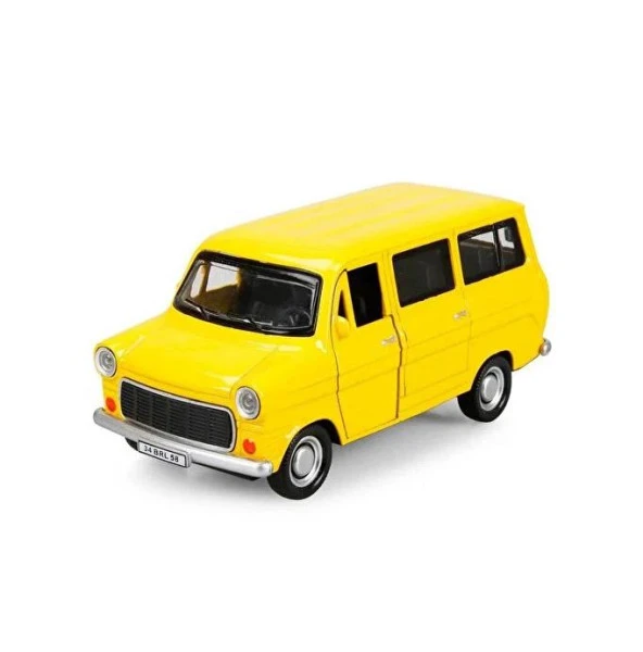 Nostaljik Metal Çek Bırak Ford Sesli ve Işıklı Minibüs Sarı ( 1/36 Ölçek ) ürün görseli 1