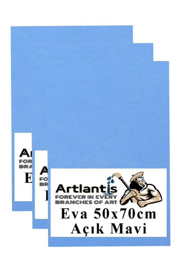Açık Mavi Eva 50x70 cm 3 Adet Eva Süngeri Okul Kreş Anasınıfı Elişi Etkinlikleri ürün görseli 1