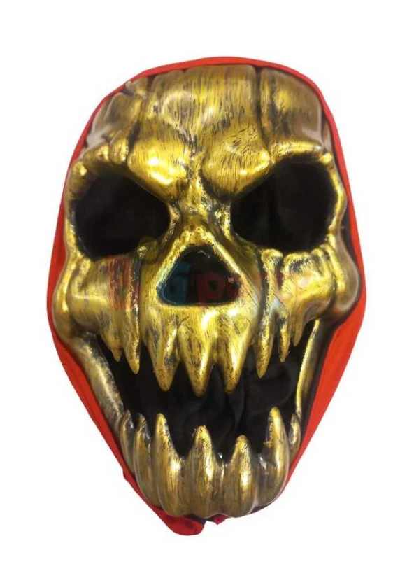 Halloween İskelet Gold Maske ürün görseli 1