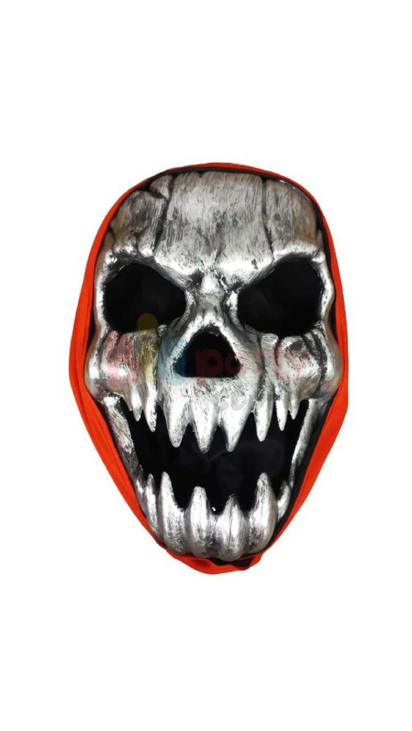 Halloween İskelet Gümüş Maske ürün görseli 1