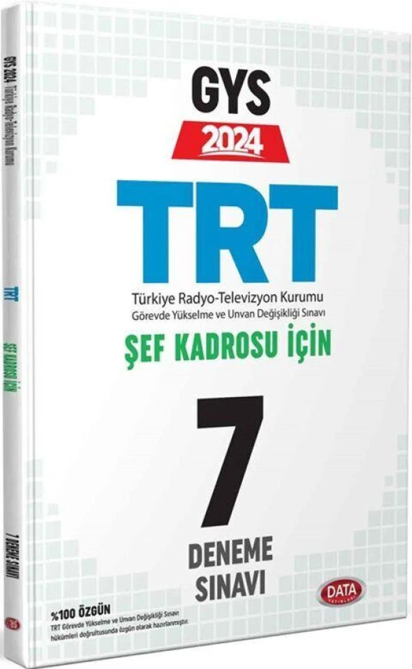 2024 TRT Şef Kadrosu İçin GYS 7 Deneme Sınavı Data Yayınları ürün görseli 1