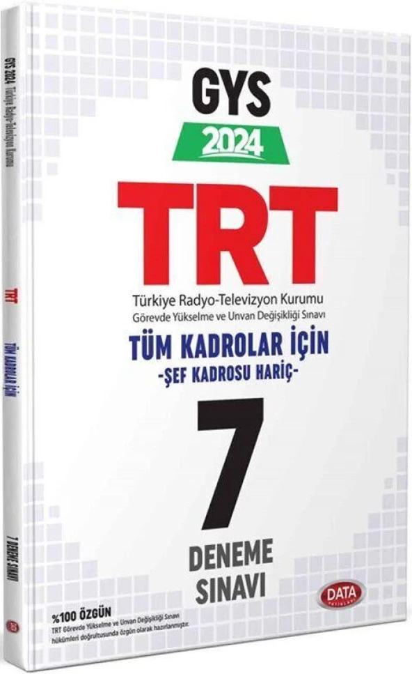2024 TRT Tüm Kadrolar Şef Kadrosu Hariç GYS 7 Deneme Sınavı Data Yayınları ürün görseli 1