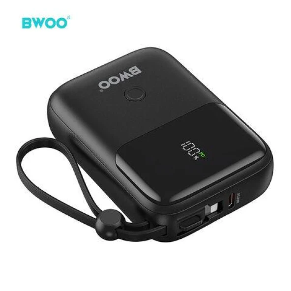 10.000 mAh Kompakt Type-C ve Lightning (iphone) Çıkışlı Led Ekranlı Hızlı Şarj Destekli Powerbank Şarj Kılıfı Hediyeli ürün görseli 1