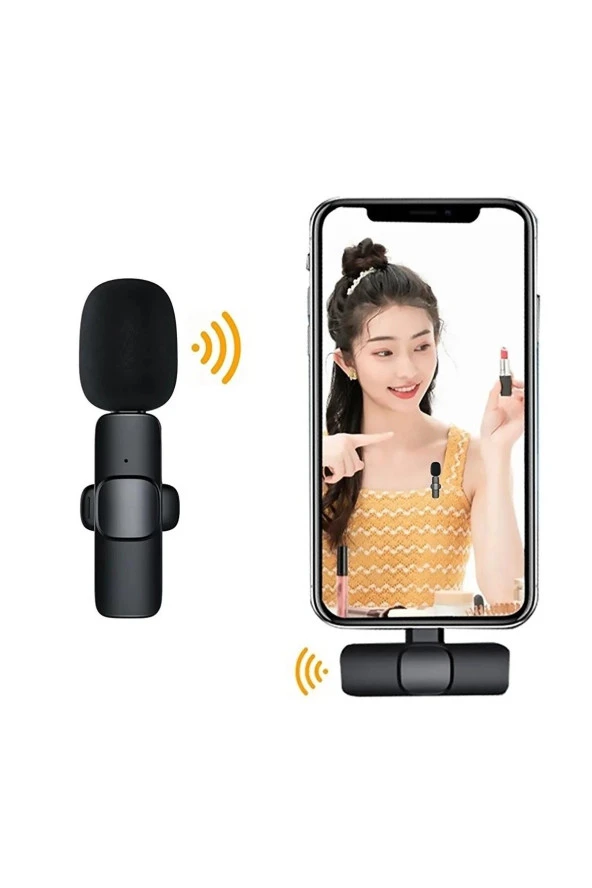 Lightning Iphone Uyumlu Kablosuz Wireless Yaka Mikrofonu - Resim 2