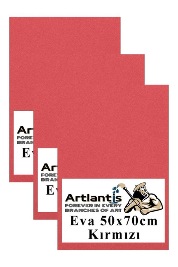 Kırmızı Eva 50x70 cm 3 Adet Eva Süngeri Okul Kreş Anasınıfı Elişi Etkinlikleri ürün görseli 1