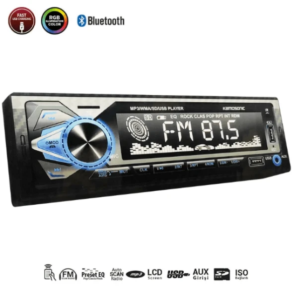 KAMOSONİC KS-MX804  4X50 OTO TEYP ürün görseli 1