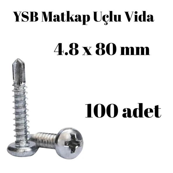 Yıldız Silindir Başlı 4.8x80 YSB Matkap Uçlu Akıllı Vida 100 Adet ürün görseli 1