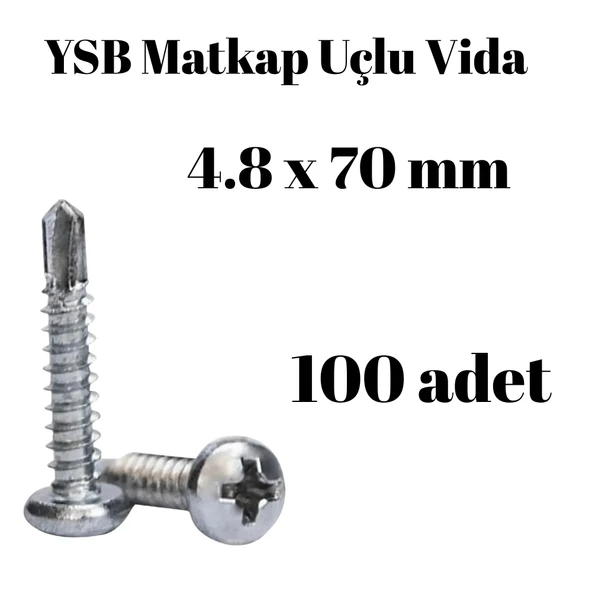 Yıldız Silindir Başlı 4.8x70 YSB Matkap Uçlu Akıllı Vida 100 Adet ürün görseli 1