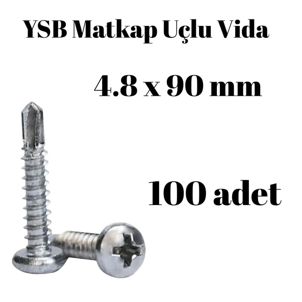 Yıldız Silindir Başlı 4.8x90 YSB Matkap Uçlu Akıllı Vida 100 Adet ürün görseli 1