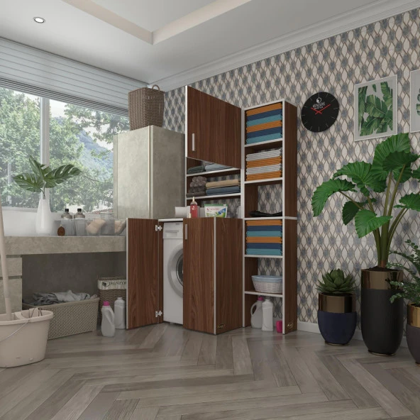 Kenzlife çamaşır makinesi dolabı kasparovmaks cvz 180*096*55-20 banyo kapaklı arkalıksız ürün görseli 1