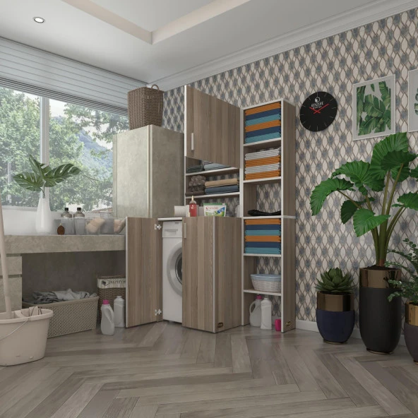 Kenzlife çamaşır makinesi dolabı kasparovmaks crd 180*096*55-20 banyo kapaklı arkalıksız ürün görseli 1