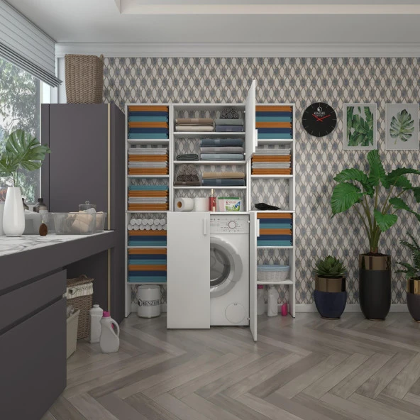 Kenzlife çamaşır makinesi dolabı kasparovmaksduble byz 180*126*55-20 banyo kapaklı arkalıksız ürün görseli 1