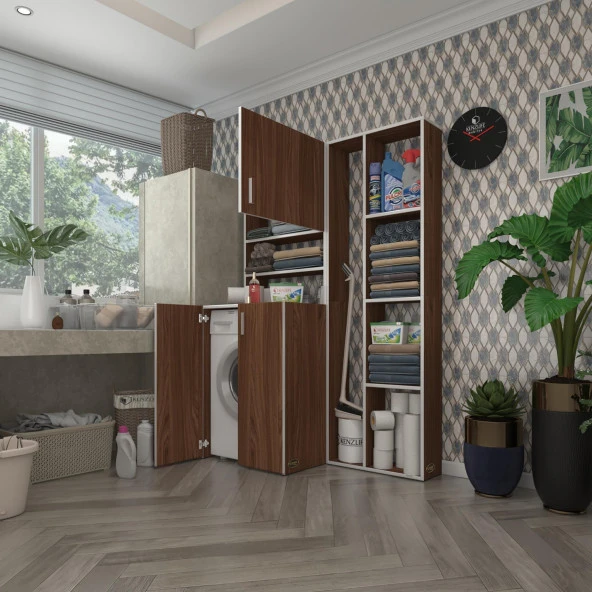 Kenzlife çamaşır makinesi dolabı kasparovsüpürge cvz 180*126*55-20 banyo kapaklı arkalıksız ürün görseli 1