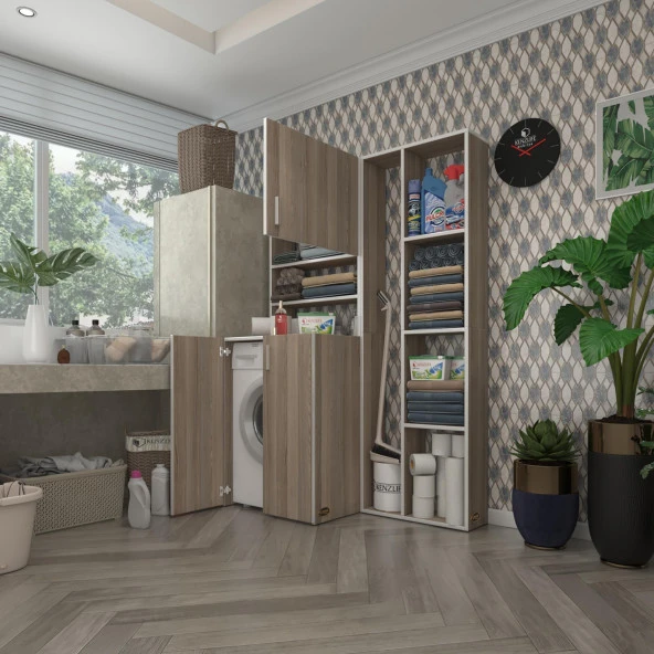 Kenzlife çamaşır makinesi dolabı kasparovsüpürge crd 180*126*55-20 banyo kapaklı arkalıksız ürün görseli 1