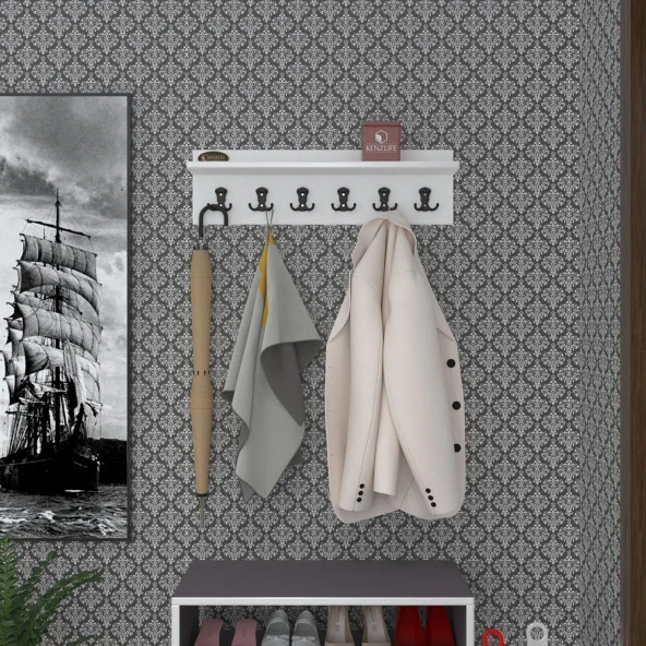 Kenzlife elbise askılığı askılık vettini070 byz 20*070*12 siyah 6 adet askı portmanto ürün görseli 1