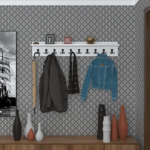 Kenzlife elbise askılığı askılık vettini120 byz 20*120*12 siyah 10 adet askı portmanto ürün görseli 1