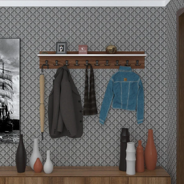 Kenzlife elbise askılığı askılık vettini120 cvz 20*120*12 siyah 10 adet askı portmanto ürün görseli 1