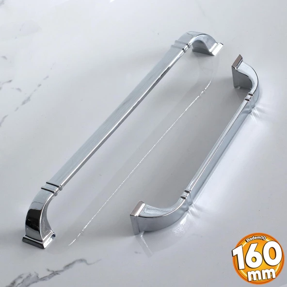 Roma 160 mm Krom Renk Kulp Metal Mobilya Mutfak Çekmece Dolap Kapak Kulpları Kulbu Dolabı Kulpu ürün görseli 1