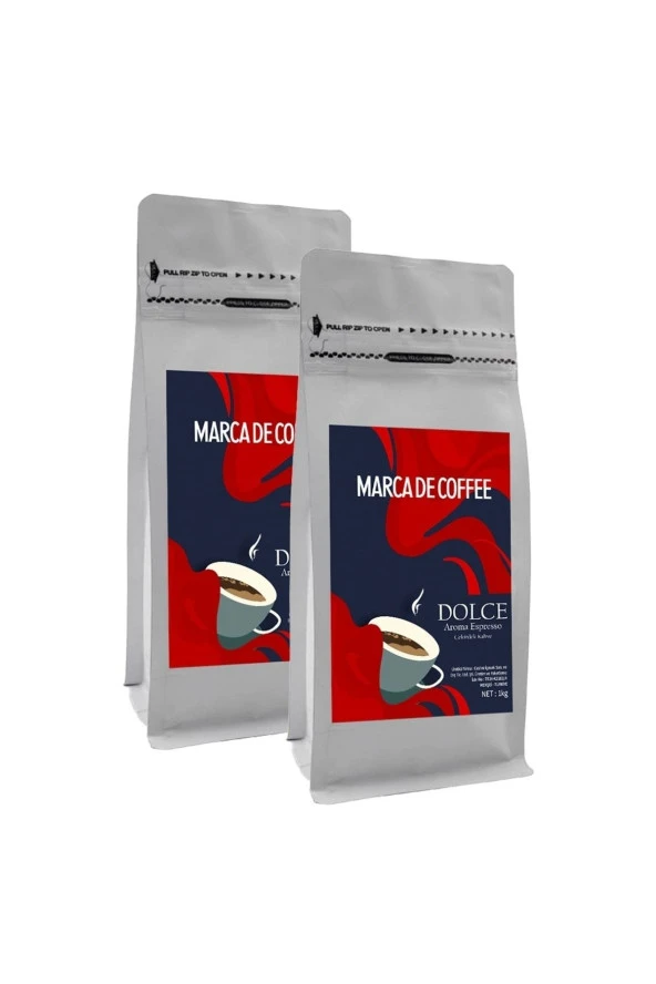 MARCA DE COFFEE Dolce Espresso Çekirdek Kahve 2 X 1 Kg ürün görseli 1