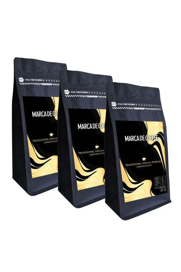 MARCA DE COFFEE Profesionel Special Espresso Çekirdek Kahve 3 X 1 Kg ürün görseli 1