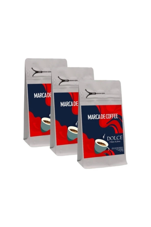 MARCA DE COFFEE Dolce Filtre Kahve 250 Gr X 3 Adet ( 750 Gr) ürün görseli 1