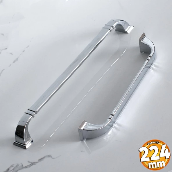 Roma 224 mm Krom Renk Mobilya Mutfak Çekmece Kulp Metal Dolap Kapak Kulpları Kulbu Dolabı Kulpu ürün görseli 1