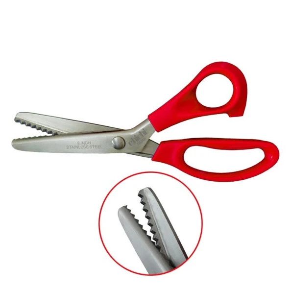 Plastik Saplı Sürfile Zikzak Makası 9-1/4 İnç 23.3cm / A-85 ürün görseli 1