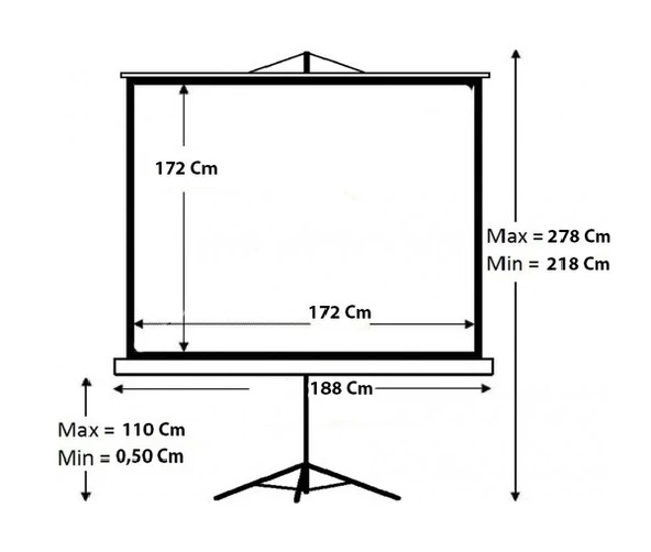 Codegen TX-18 180X180 Ayaklı Projeksiyon Perdesi - Resim 2