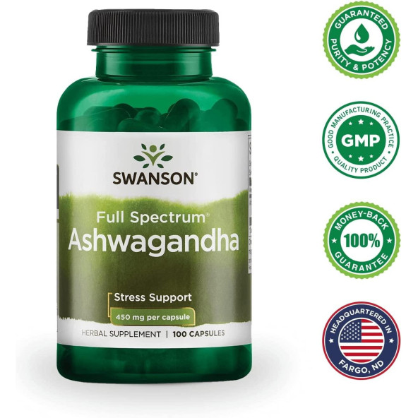 Swanson Full Spectrum 450MG 100 Capsul Orj Amerikan Ürünü) ürün görseli 1