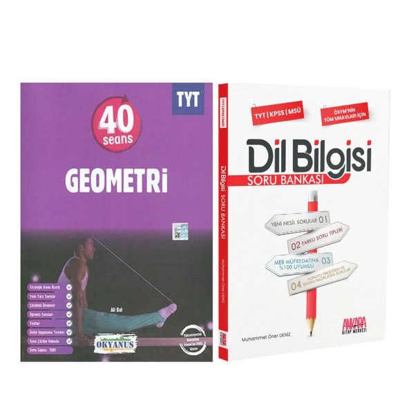 Okyanus TYT 40 Seans Geometri ve AKM Dil Bilgisi Soru Bankası Seti 2 Kitap ürün görseli 1