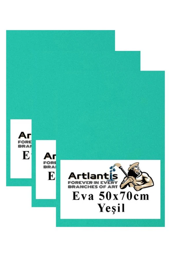 Yeşil Eva 50x70 cm 3 Adet Eva Süngeri Okul Kreş Anasınıfı Elişi Etkinlikleri ürün görseli 1