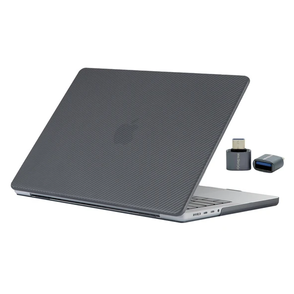 MacBook Kılıf 16.2 inç Sert Kapak TPU Karbon Fiber Kaplama M5 M4 M3 M2 M1 ürün görseli 1