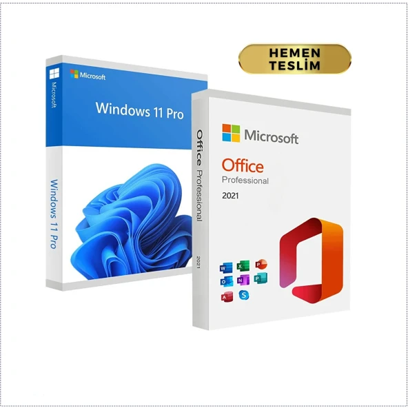 MICROSOFT Windows 11 PRO + Office 2021 PRO Dijital Lisans Anahtarı ÖMÜR BOYU GARANTİLİ ESD KEY HEMEN TESLİM ürün görseli 1