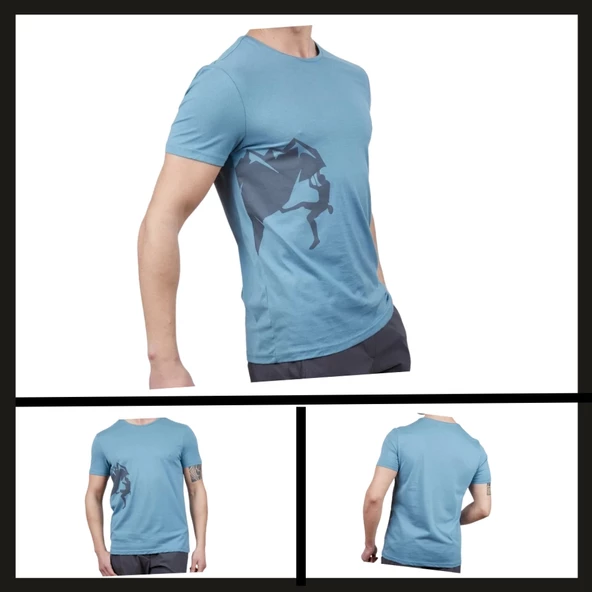 Uyguna-Yakala Mavi Camp Erkek T-shirt-TSH.409 ürün görseli 1
