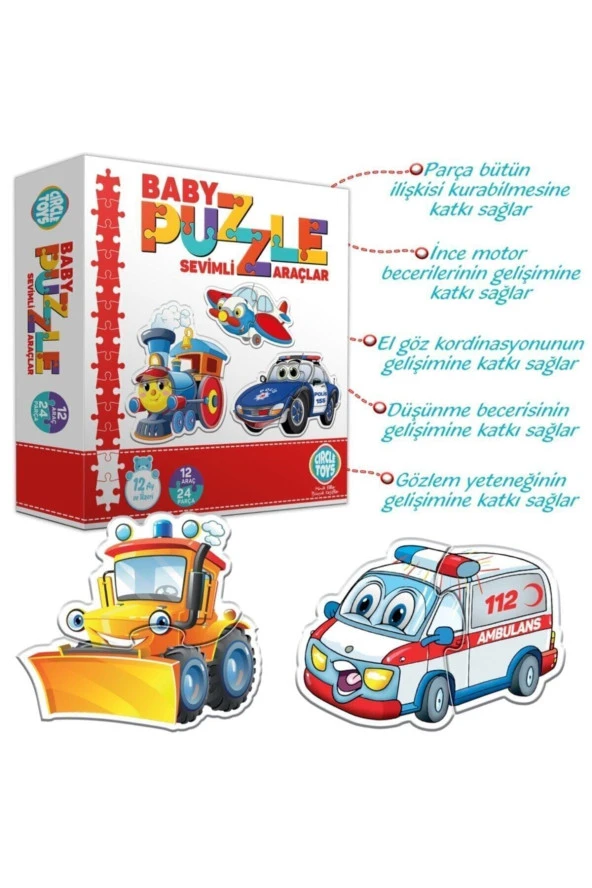 Baby Puzzle Sevimli Araçlar - Resim 2