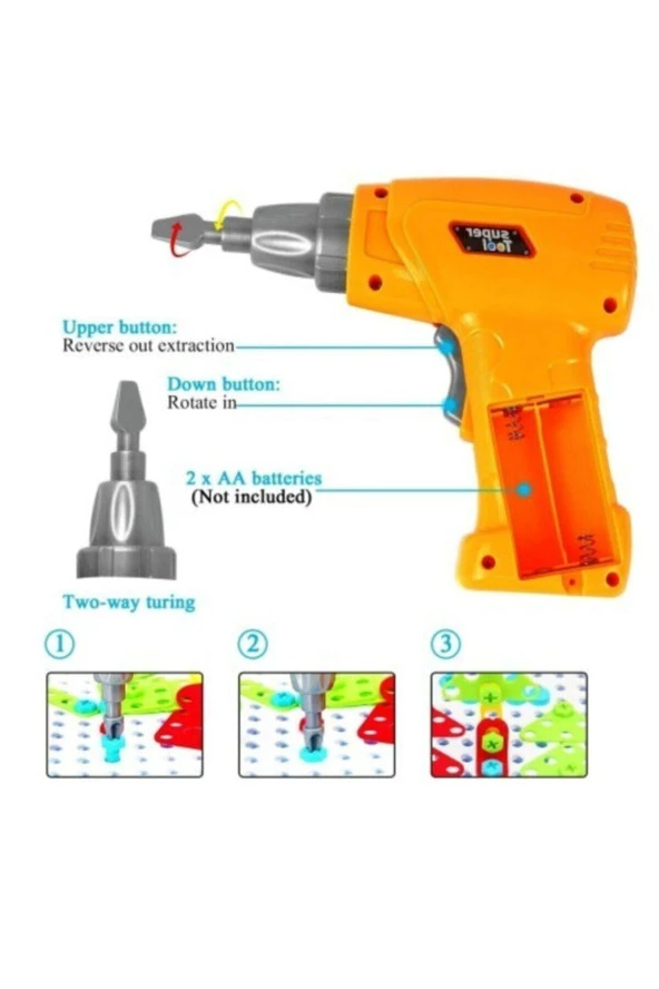 3 D Stem Eğitici Matkap Seti Hayvanlar - Resim 6