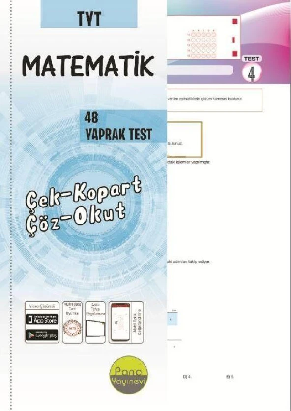 TYT Matematik Yaprak Testleri Çek Kopart 48 Adet Pano Yayınları ürün görseli 1