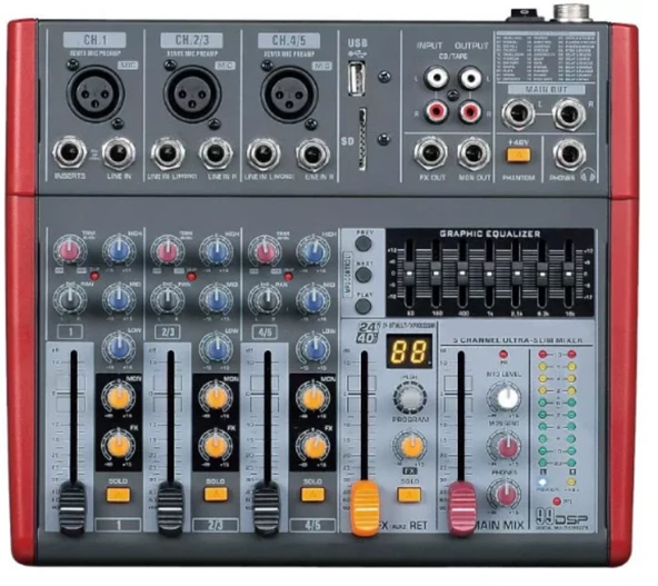 ODO MZ-502FX 4 KANALLI 99 DSP EFEKTLİ DECK MİKSER ürün görseli 1