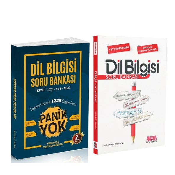 Panik Yok TYT AYT MSÜ ve AKM Dil Bilgisi Soru Bankası Seti 2 Kitap ürün görseli 1