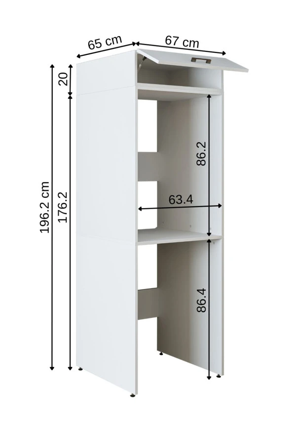 ROOMART Banyo Dolabı 196,2 x 67 cm Çamaşır Ve Kurutma Makinesi Dolabı ürün görseli 1