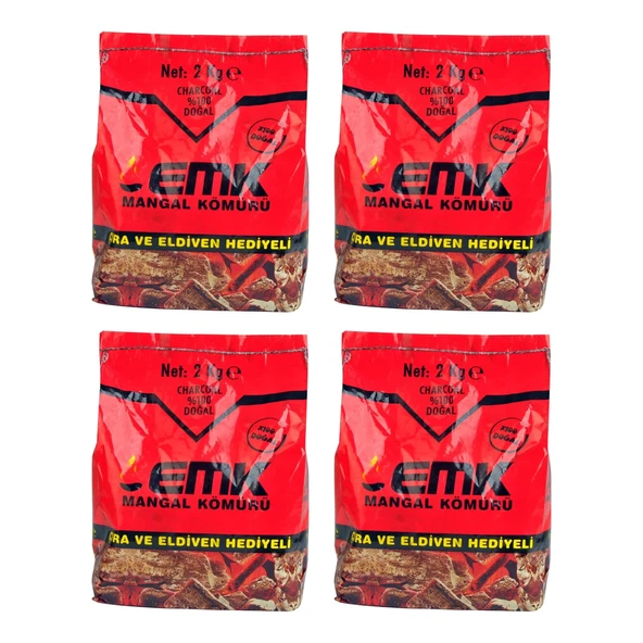 EMK Mangal Kömürü 2 Kg x 4 Adet - Resim 2