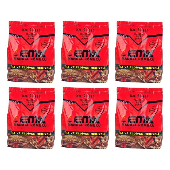 EMK Mangal Kömürü 2 Kg x 6 Adet - Resim 2