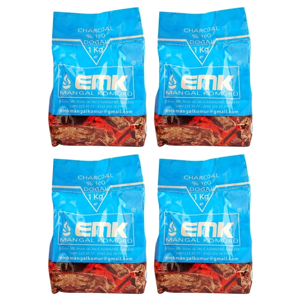 EMK Mangal Kömürü 1 Kg x 4 Adet - Resim 2
