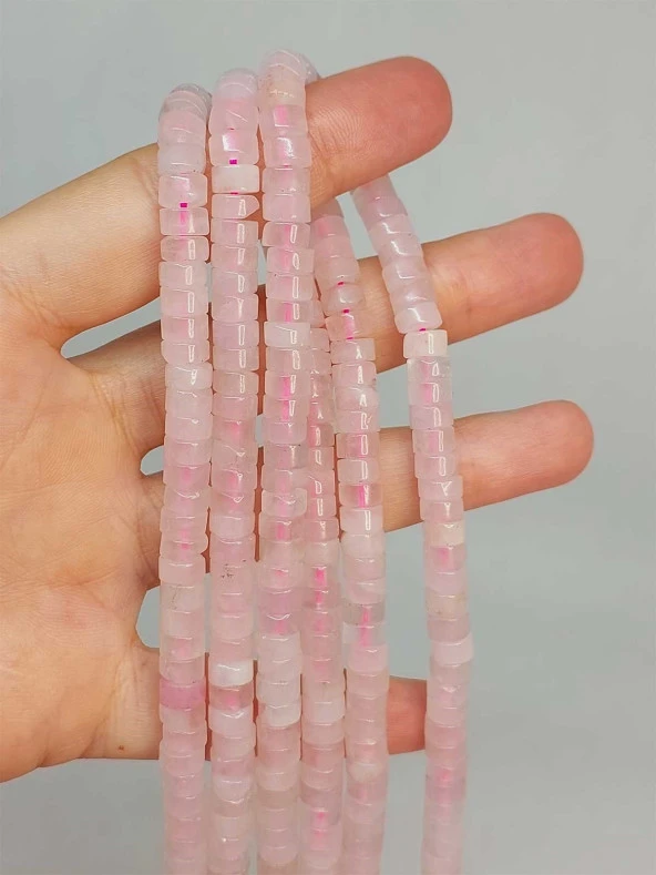 Pembe Kuvars Taşı Şekilli 3x6mm Dizi (49358) ürün görseli 1