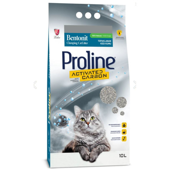 ProLine Aktif Karbonlu Bentonit Kedi Kumu 10 LT ürün görseli 1