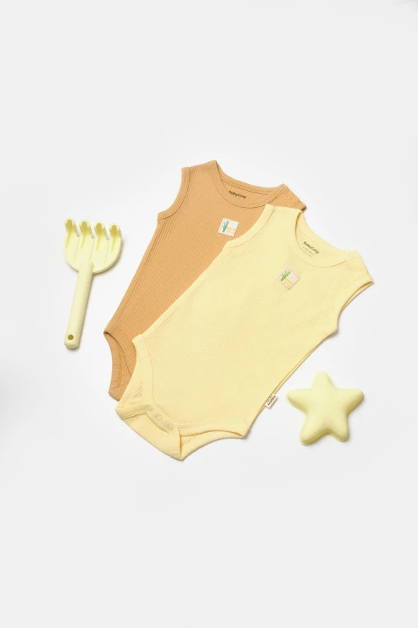 Bebek 2 Parça Kolsuz Body, %50 Bambu - %50 Organik Pamuk, Bebek ve Yenidoğan Serisi - CSYB9013 ürün görseli 1